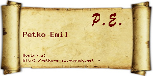 Petko Emil névjegykártya